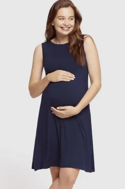 Adele Maternity Dress - Navy