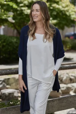 Bamboo & Recycled Cashmere Wool Travel Wrap - Dark Navy
