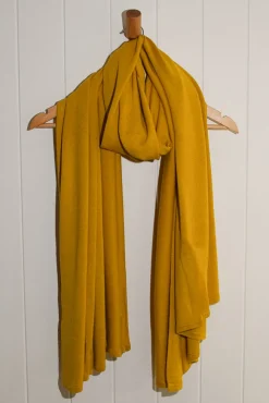 Bamboo & Recycled Cashmere Wool Travel Wrap - Mustard