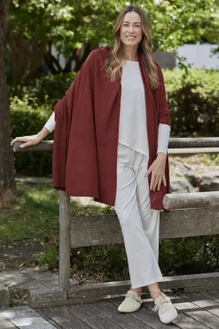 Bamboo Cashmere Wool Travel Wrap - Burnt Brick