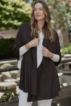Bamboo Cashmere Wool Travel Wrap - Cacao