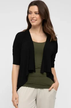 Bamboo Drape Cardi - Black