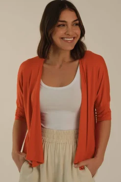 Bamboo Drape Cardi - Flame