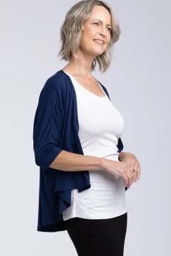 Bamboo Drape Cardi - Navy