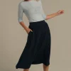 Bamboo Midi Skirt - Dark Navy
