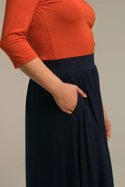 Bamboo Midi Skirt - Dark Navy