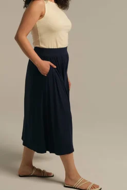 Bamboo Midi Skirt - Dark Navy