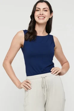 Bamboo Shell Top - Navy