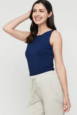 Bamboo Shell Top - Navy