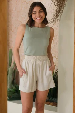 Bamboo Shell Top - Sage