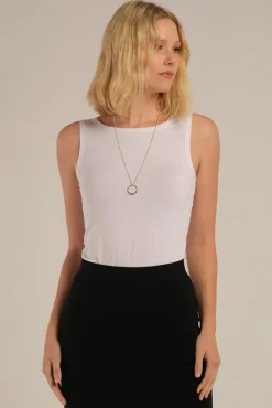 Bamboo Shell Top - White