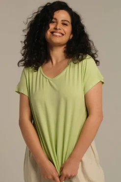 Bamboo V Neck Tee - Lettuce