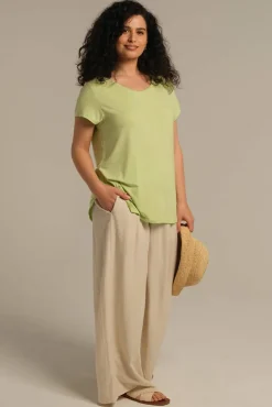 Bamboo V Neck Tee - Lettuce