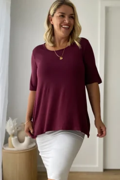 Carter Tunic Top - Burgundy