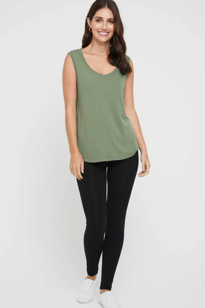 Classic Scoop Tank - Gum Leaf