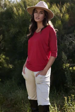 Dolman Sleeve Top - True Red