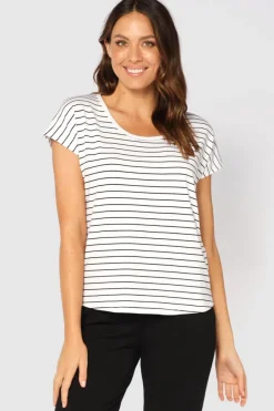Eadie Top - White & Black Stripe