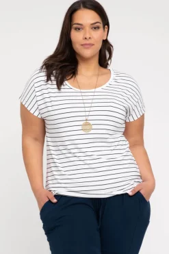 Eadie Top - White & Black Stripe