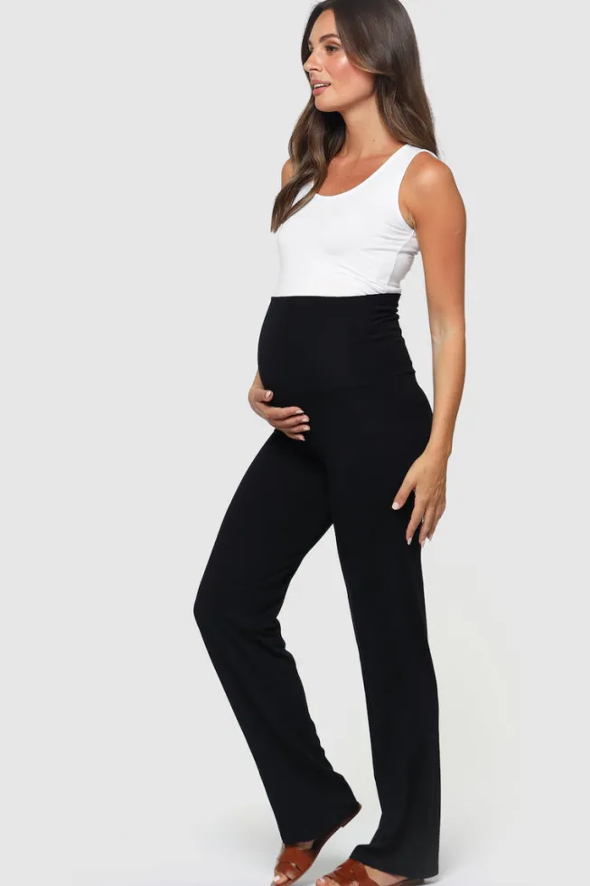 Essential Bamboo Maternity Pants - Black