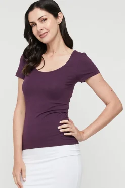 Essential Scoop Tee - Plum