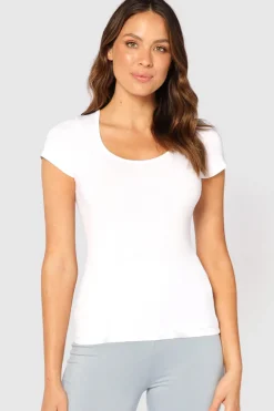 Essential Scoop Tee - White