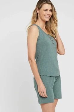 Henley Singlet - Moss Green