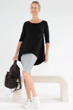 Hi Lo Hem Top - Black