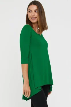 Hi Lo Hem Top - Green