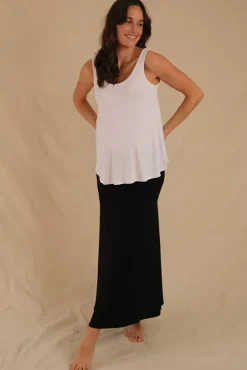 Lana Long Maternity Skirt - Black