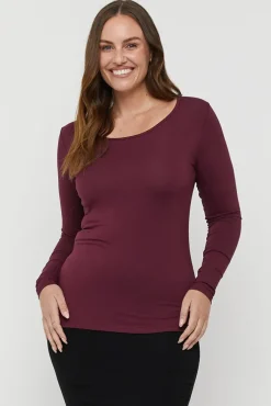 L/S Layering Top - Burgundy
