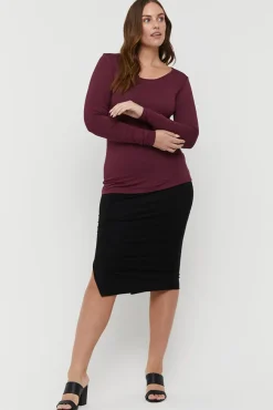 L/S Layering Top - Burgundy