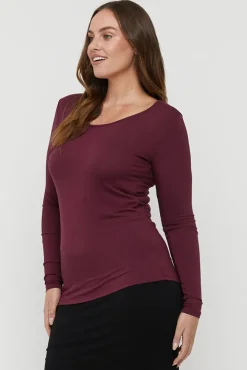 L/S Layering Top - Burgundy