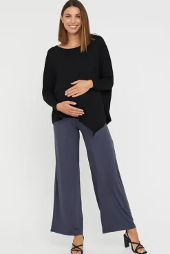 Luxe Wide Leg Maternity Pant - Storm