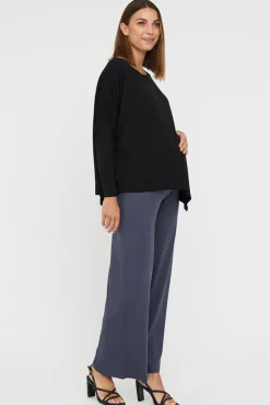 Luxe Wide Leg Maternity Pant - Storm