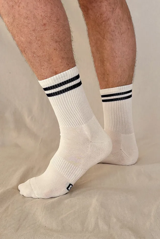 Men's Bamboo Cushion Crew Socks 3 Pack - White