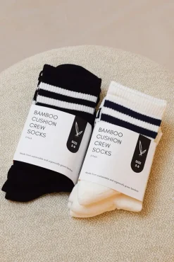 Men's Bamboo Cushion Crew Socks 3 Pack - White