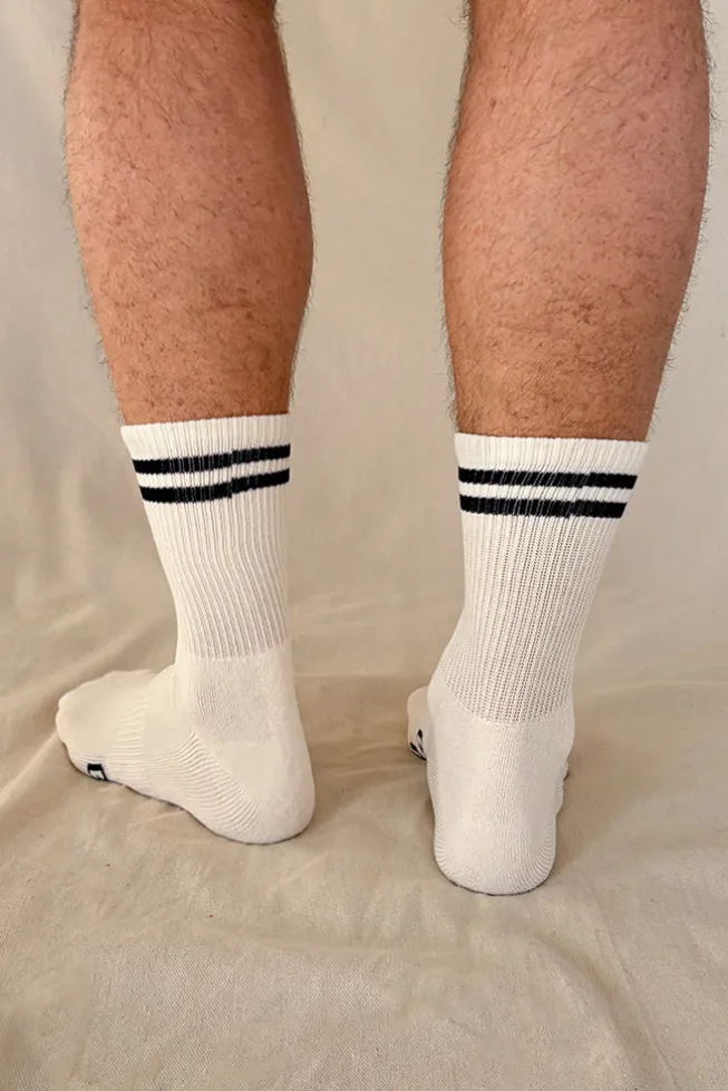 Men's Bamboo Cushion Crew Socks 3 Pack - White