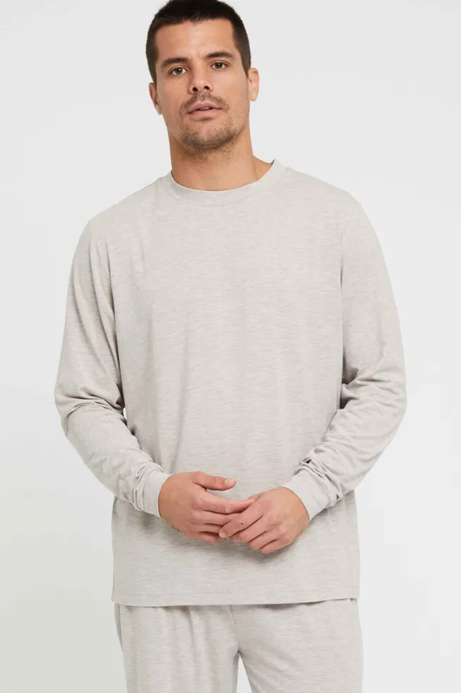 Men's Long Sleeve Crew Neck - Oatmeal