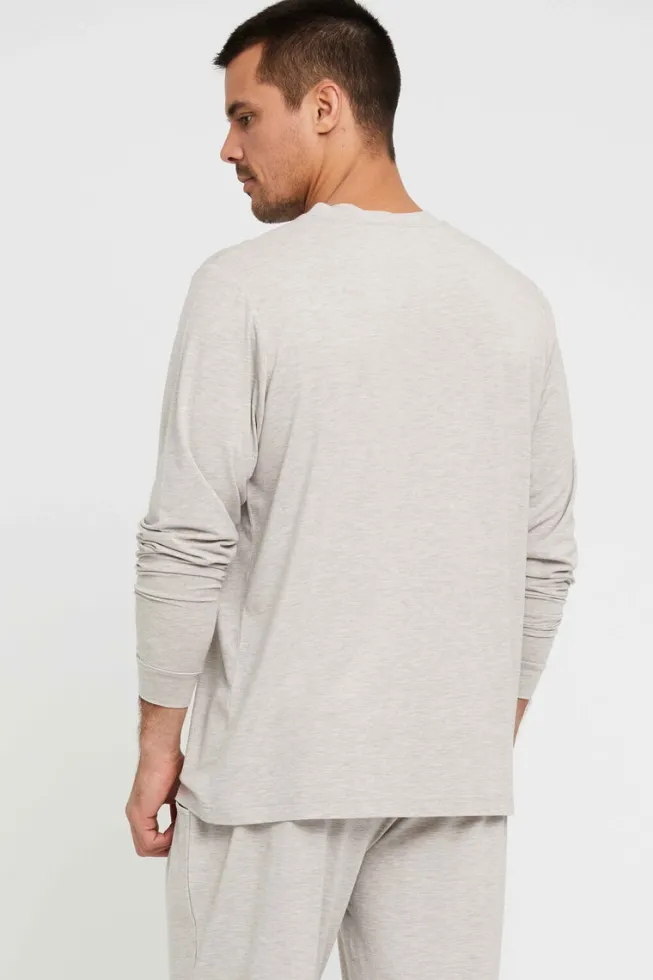 Men's Long Sleeve Crew Neck - Oatmeal