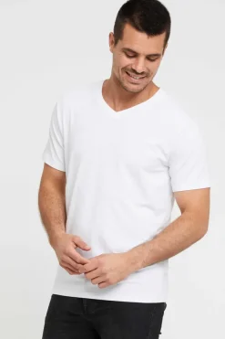 Men's V Neck Tee - White