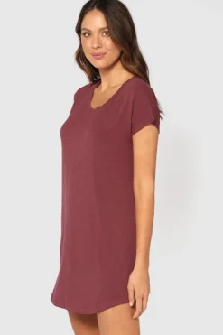 Niah Night Dress - Burgundy