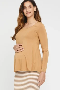 Paige Maternity Top - Biscuit