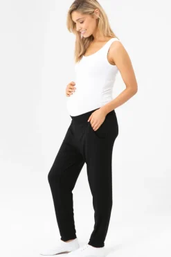 Peggy Bamboo Maternity Trouser - Black