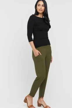 Peggy Bamboo Trouser - Dark Olive