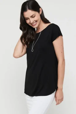 Pia Bamboo Tee - Black