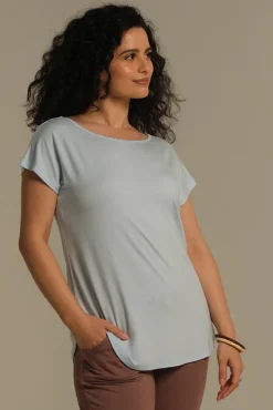 Pia Bamboo Tee - Powder Blue
