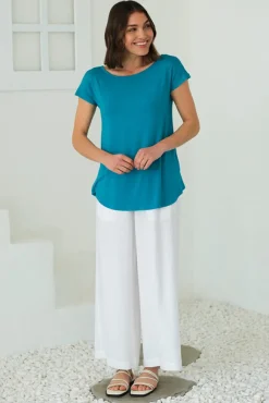 Pia Bamboo Tee - Teal