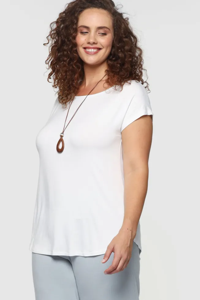 Pia Bamboo Tee - White