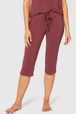 3/4 PJ Pant - Burgundy