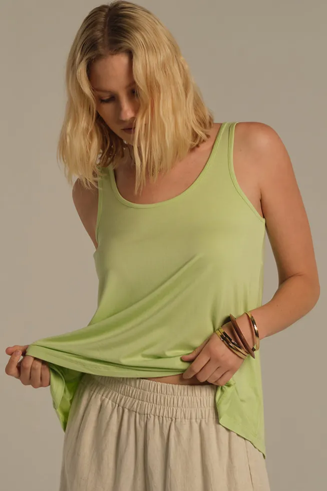 Relaxed Bamboo Singlet - Lettuce